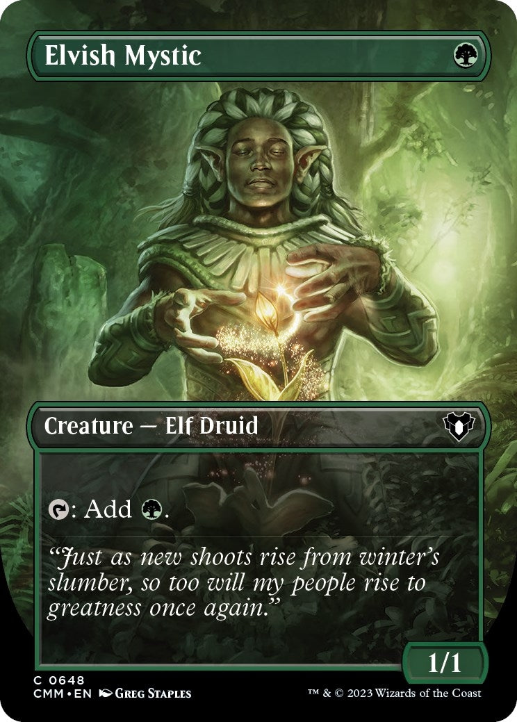 Image for Elvish Mystic (Borderless) (648) (Commander Masters) - Magic: The Gathering