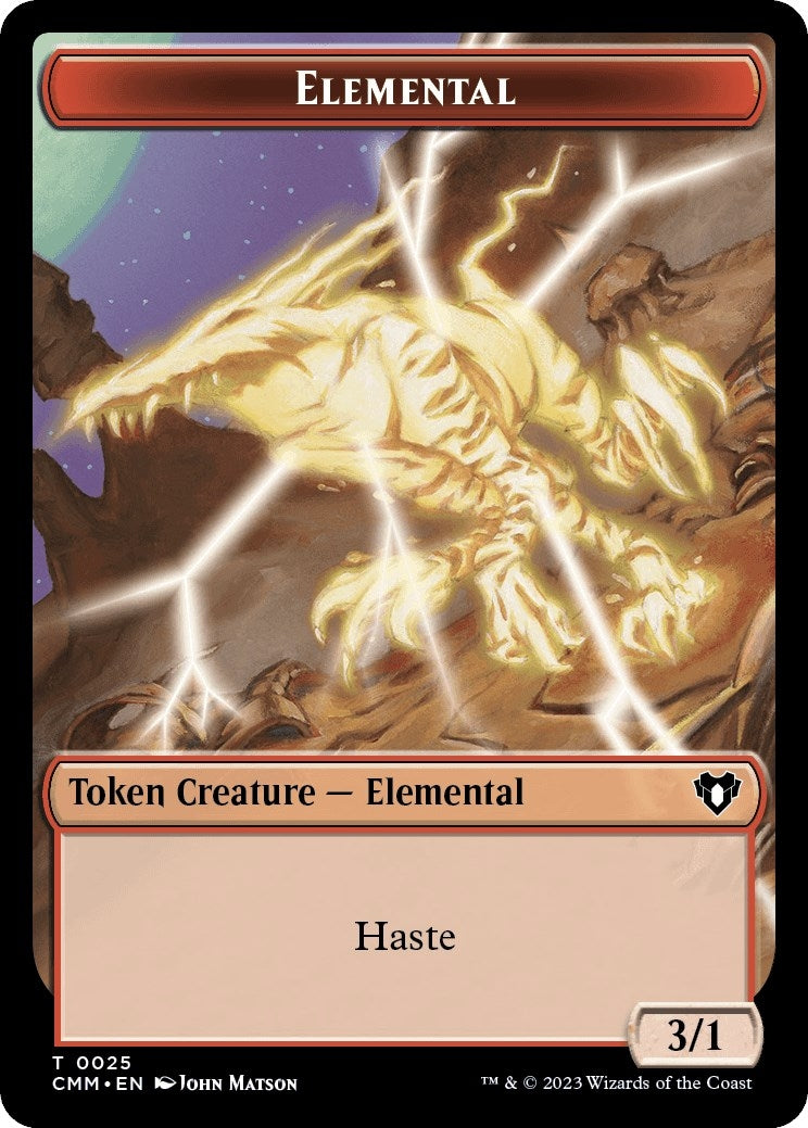 Image for Elemental (0025) // Cat (0005) Double-Sided Token (25 // 5) (Commander Masters) - Magic: The Gathering