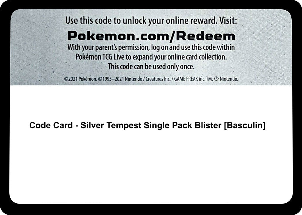 Image for Code Card - Silver Tempest Single Pack Blister [Basculin] (SWSH12) - Pokemon