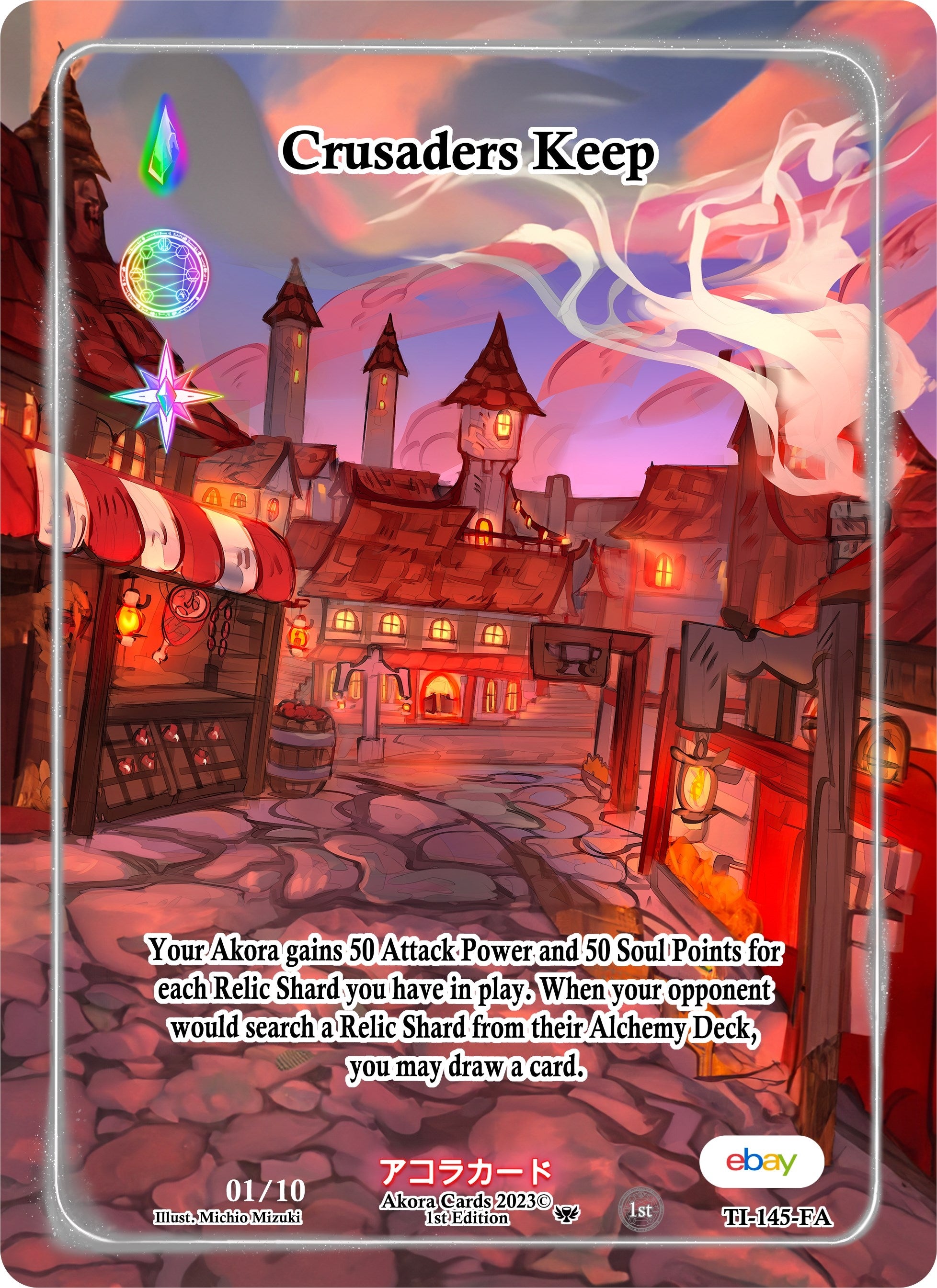 Image for Crusaders Keep (Full Art) (Serial Numbered) (TI-145-FA) (Trials of Ikithia [eBay 1st Edition]) - Akora TCG
