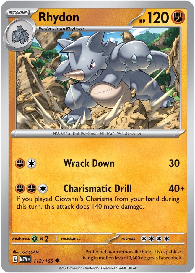 Image for Rhydon (112/165) (MEW) - Pokemon
