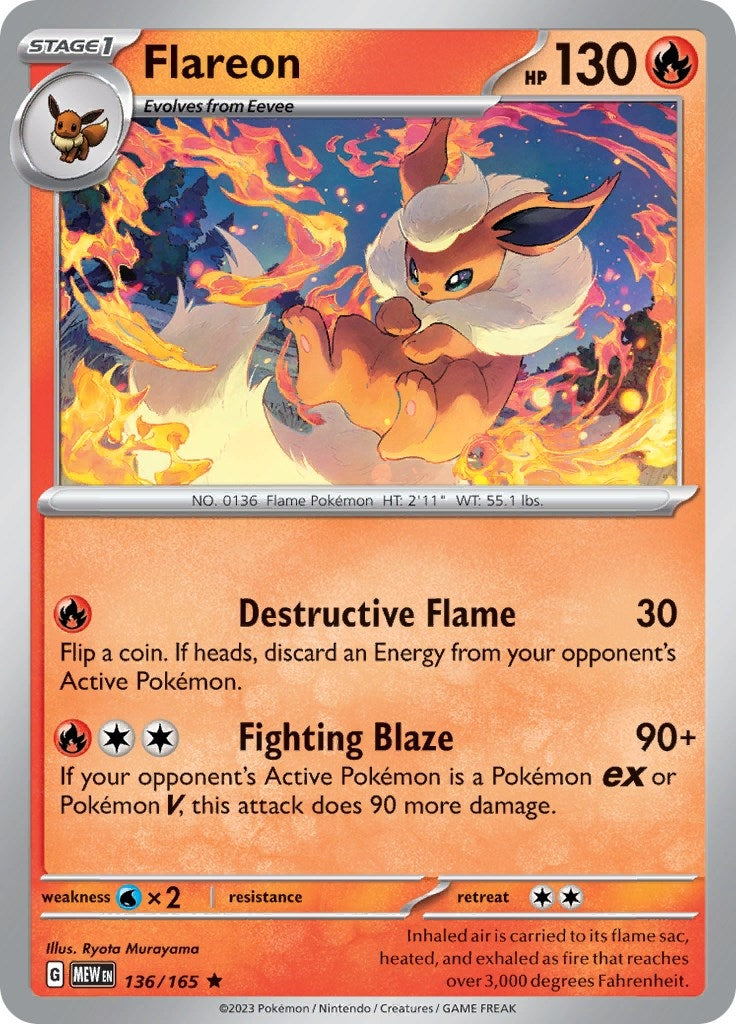Image for Flareon (136/165) (MEW) - Pokemon