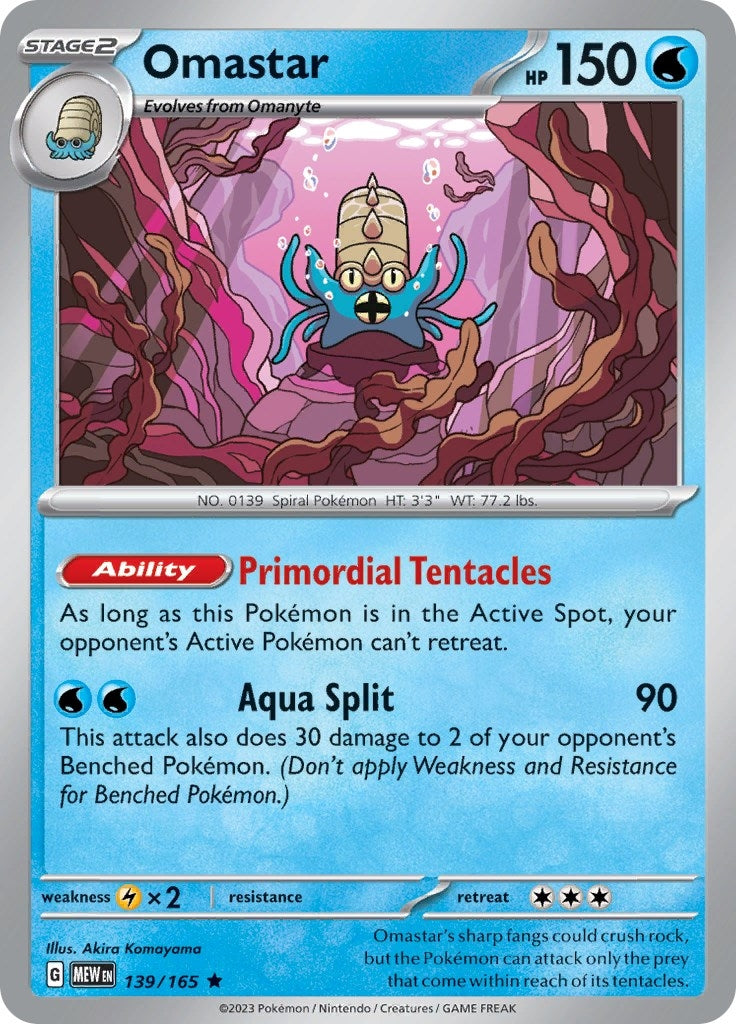 Image for Omastar (139/165) (MEW) - Pokemon