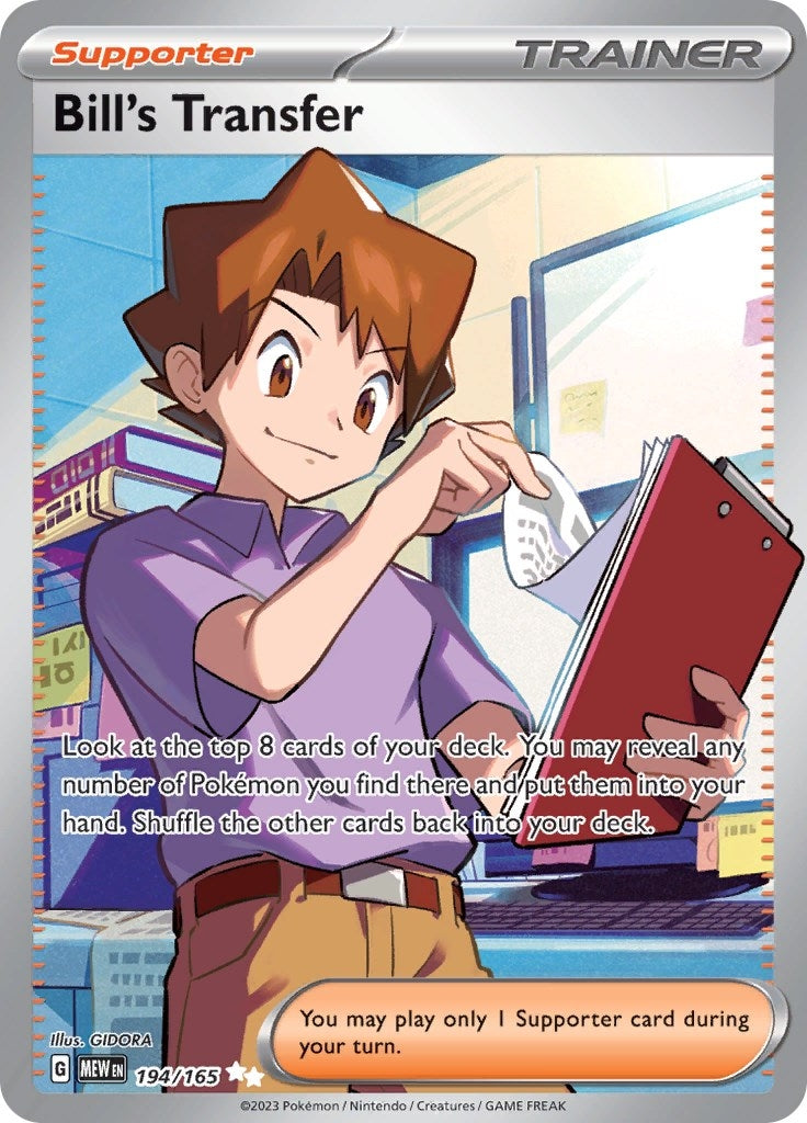 Image for Bill's Transfer (194/165) (MEW) - Pokemon