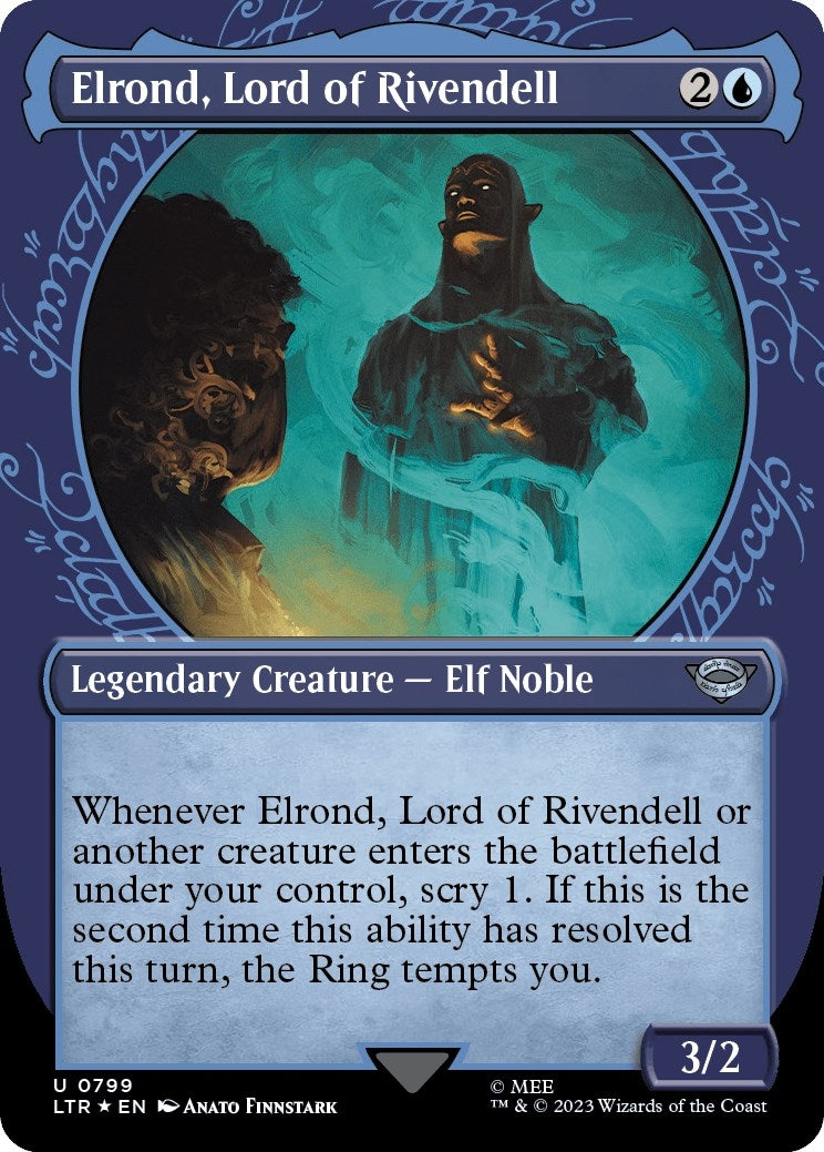 Image for Elrond, Lord of Rivendell (Showcase) (Surge Foil) (799) (Universes Beyond: The Lord of the Rings: Tales of Middle-earth) - Magic: The Gathering
