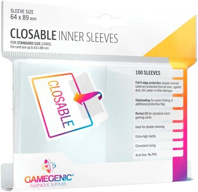 Image for GameGenic Closable Inner Sleeves - Clear (100-Pack) - Card Sleeves