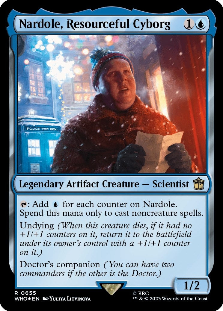 Image for Nardole, Resourceful Cyborg (Surge Foil) (655) (Universes Beyond: Doctor Who) - Magic: The Gathering