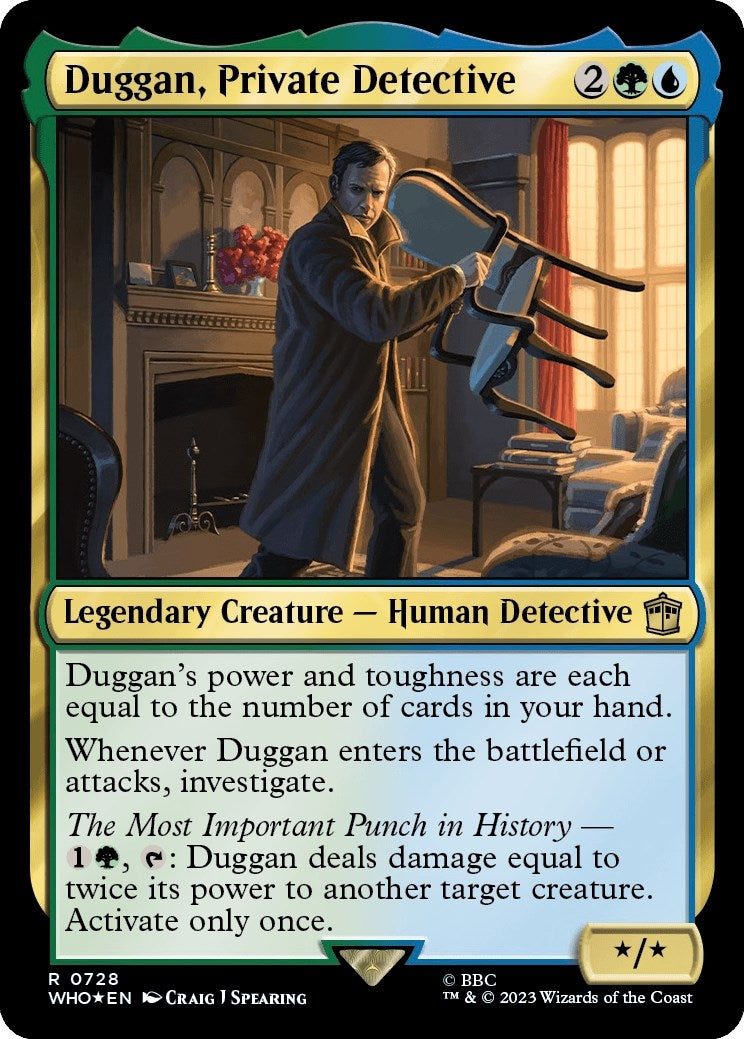 Image for Duggan, Private Detective (Surge Foil) (728) (Universes Beyond: Doctor Who) - Magic: The Gathering