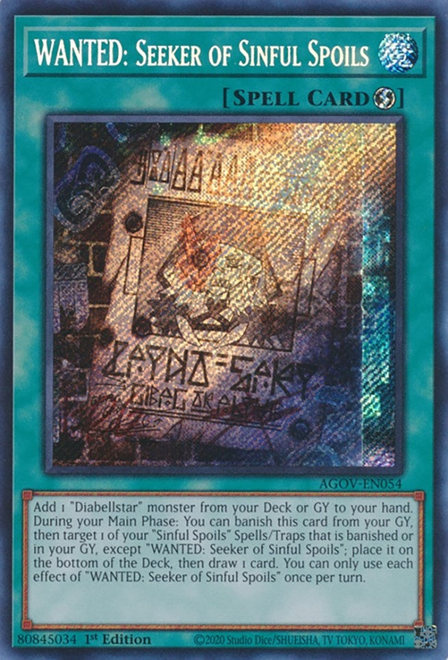 Image for WANTED: Seeker of Sinful Spoils (AGOV-EN054) (AGOV) - YuGiOh