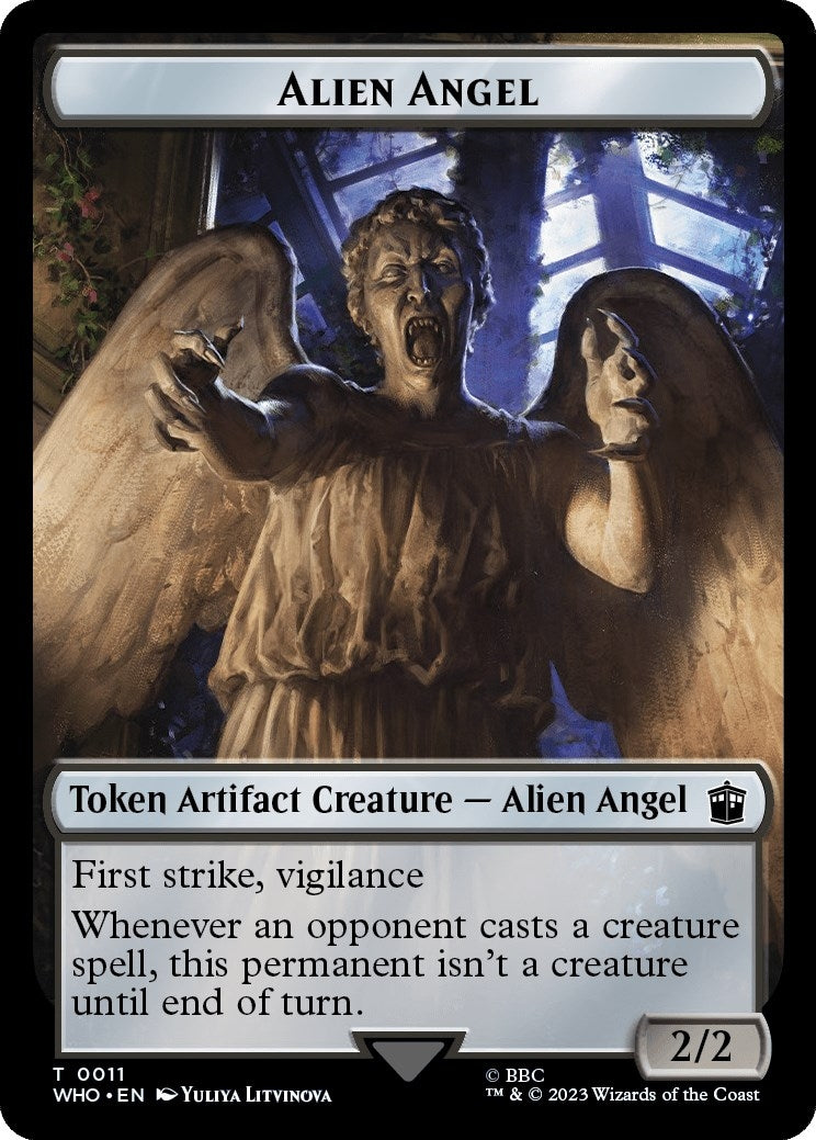 Image for Alien Angel // Dinosaur Double-Sided Token (11 // 20) (Universes Beyond: Doctor Who) - Magic: The Gathering