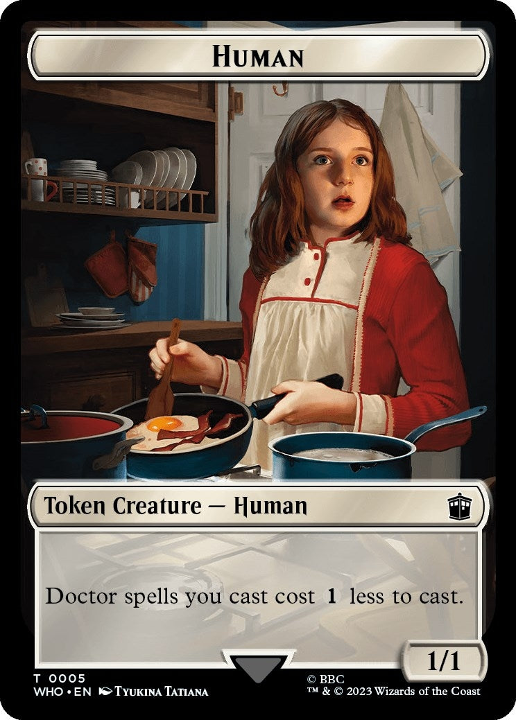 Image for Human (0005) // Treasure (0029) Double-Sided Token (5 // 29) (Universes Beyond: Doctor Who) - Magic: The Gathering