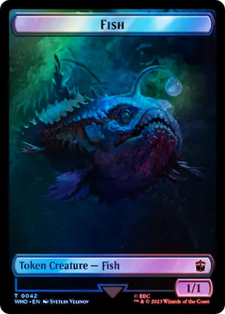 Image for Fish // Treasure (0060) Double-Sided Token (Surge Foil) (42 // 60) (Universes Beyond: Doctor Who) - Magic: The Gathering