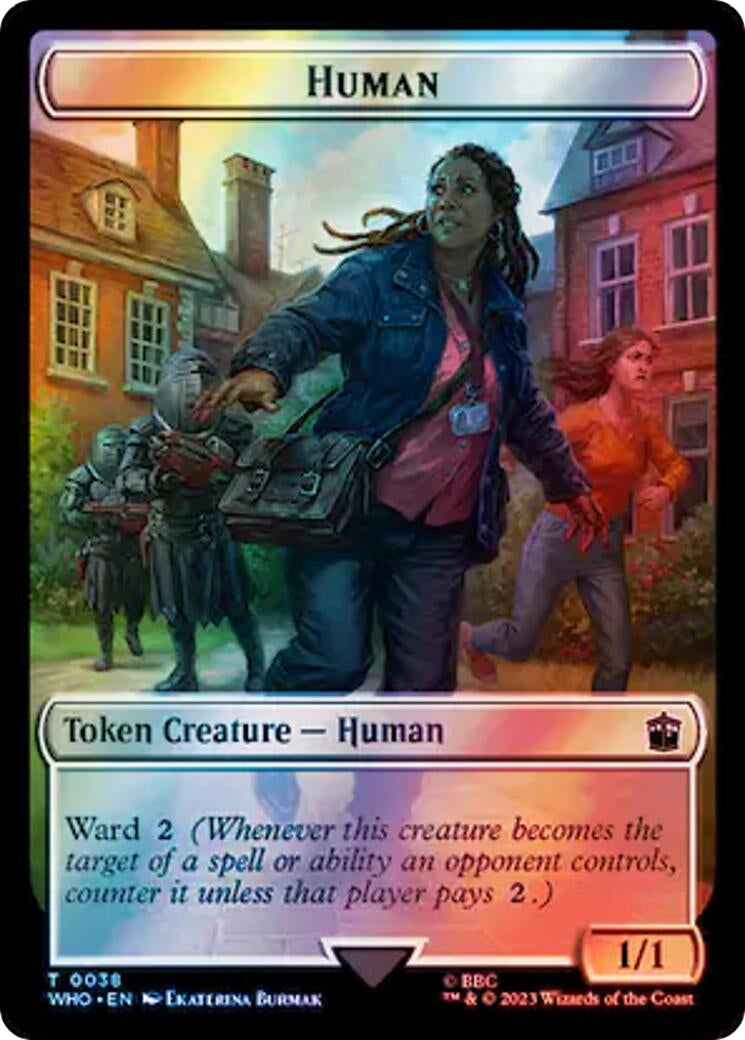 Image for Human (0038) // Mutant Double-Sided Token (Surge Foil) (38 // 50) (Universes Beyond: Doctor Who) - Magic: The Gathering