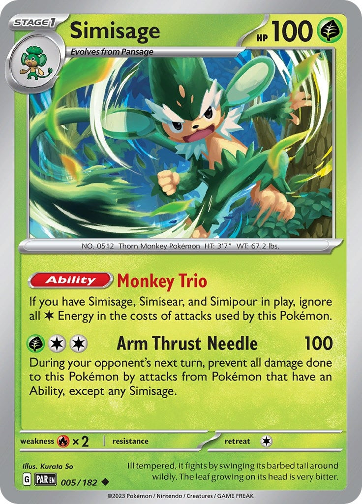 Image for Simisage (005/182) (PAR) - Pokemon