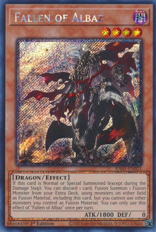 Fallen of Albaz (Platinum Secret Rare) (RA01-EN021) (RA01)