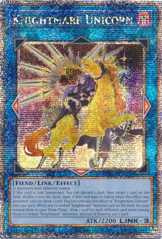 Image for Knightmare Unicorn (Alternate Art) (Quarter Century Secret Rare) (RA01-EN043) (RA01) - YuGiOh