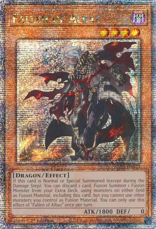 Image for Fallen of Albaz (Quarter Century Secret Rare) (RA01-EN021) (RA01) - YuGiOh
