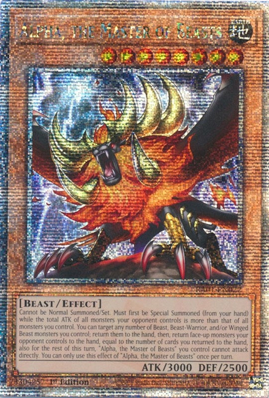 Alpha, the Master of Beasts (Quarter Century Secret Rare) (RA01-EN022) (RA01)