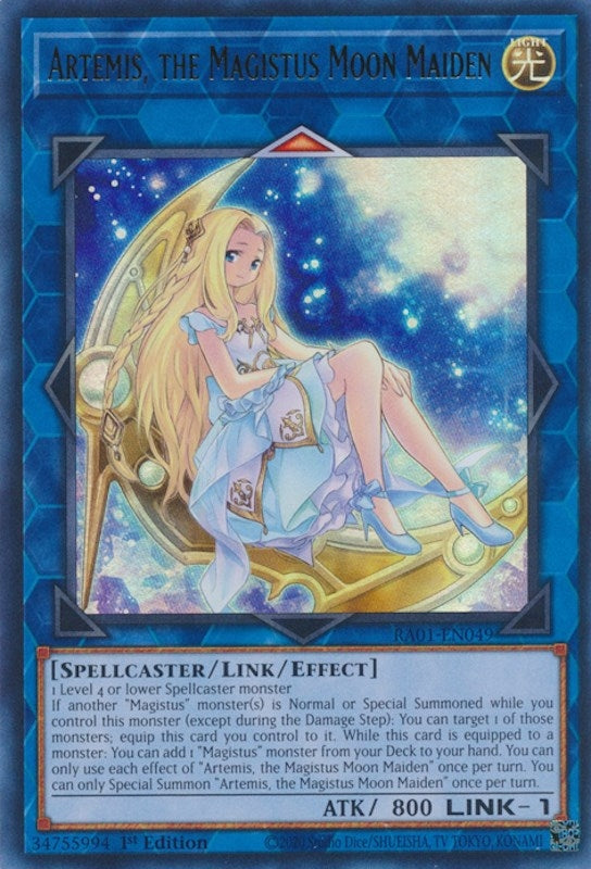 Image for Artemis, the Magistus Moon Maiden (UR) (RA01-EN049) (RA01) - YuGiOh