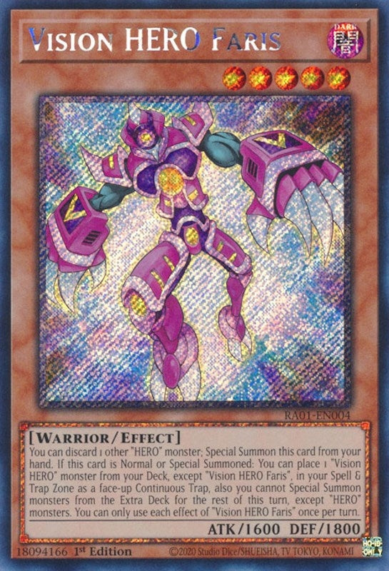 Vision HERO Faris (Platinum Secret Rare) (RA01-EN004) (RA01)