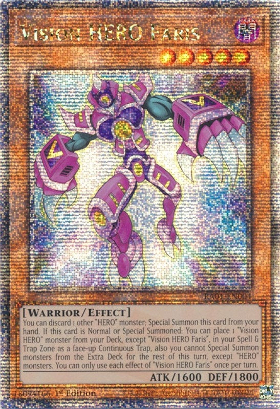 Image for Vision HERO Faris (Quarter Century Secret Rare) (RA01-EN004) (RA01) - YuGiOh