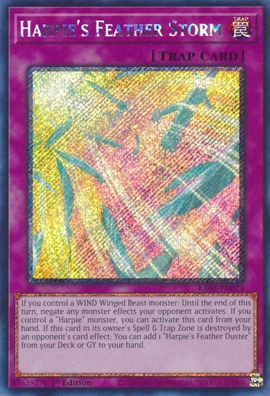 Harpie's Feather Storm (Platinum Secret Rare) (RA01-EN073) (RA01)