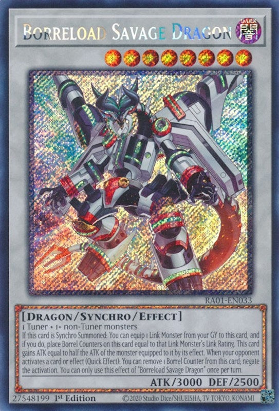 Borreload Savage Dragon (Platinum Secret Rare) (RA01-EN033) (RA01)