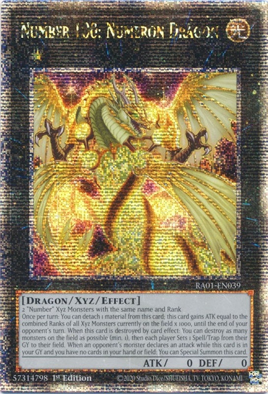 Image for Number 100: Numeron Dragon (Quarter Century Secret Rare) (RA01-EN039) (RA01) - YuGiOh