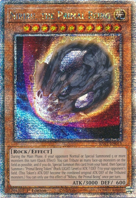Image for Nibiru, the Primal Being (Quarter Century Secret Rare) (RA01-EN015) (RA01) - YuGiOh