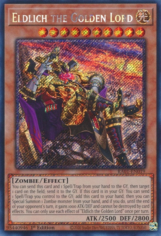 Eldlich the Golden Lord (Alternate Art) (Platinum Secret Rare) (RA01-EN019) (RA01)