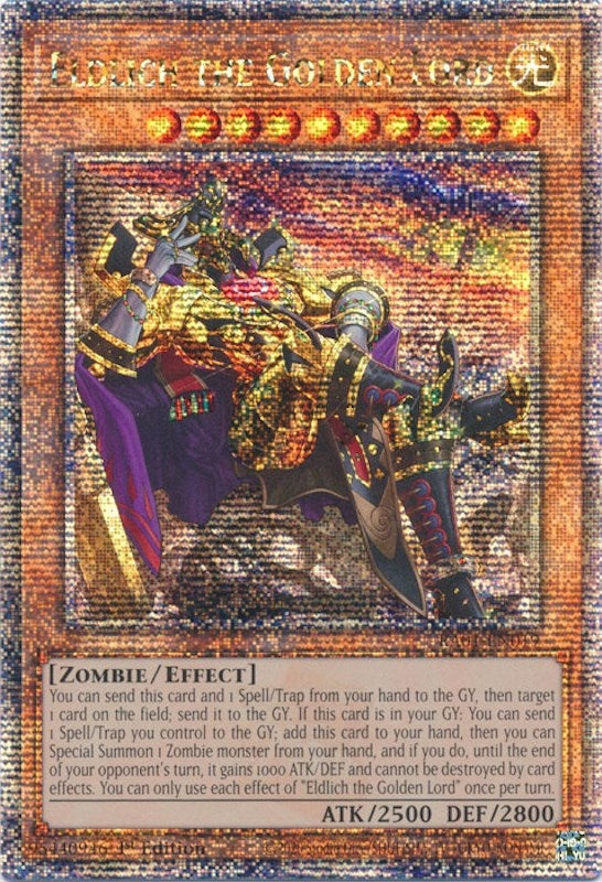 Image for Eldlich the Golden Lord (Alternate Art) (Quarter Century Secret Rare) (RA01-EN019) (RA01) - YuGiOh