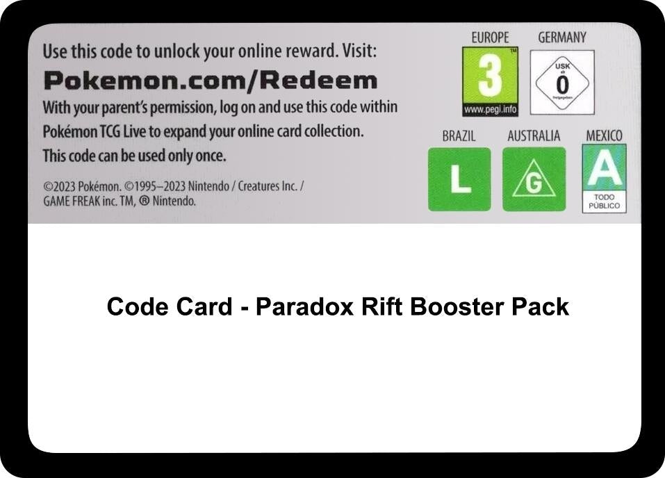 Image for Code Card - Paradox Rift Booster Pack (PAR) - Pokemon