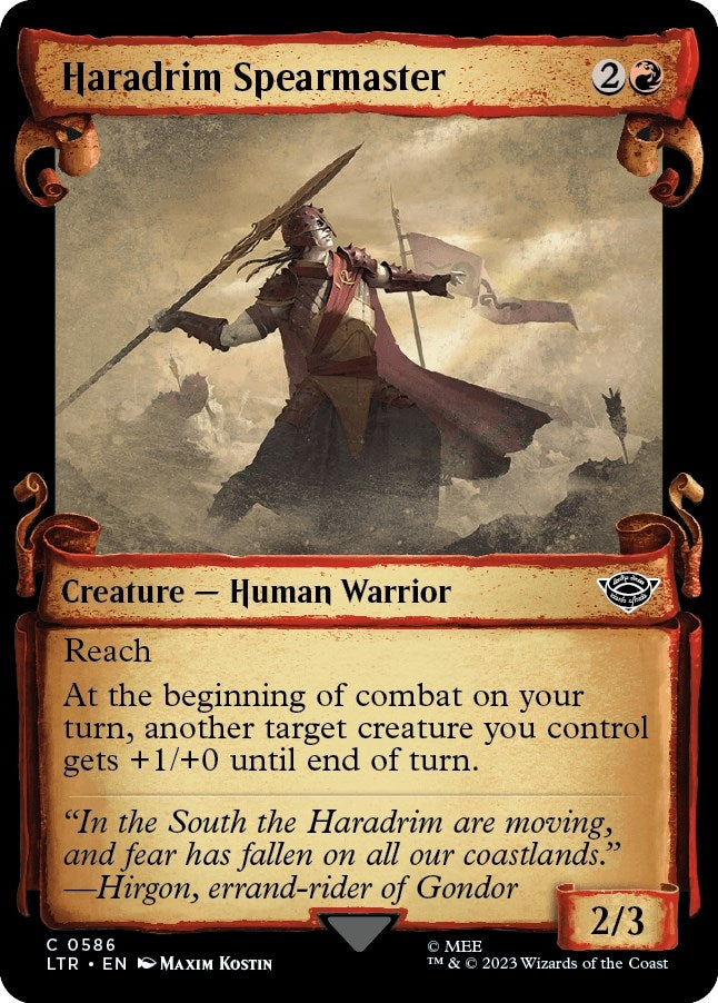 Image for Haradrim Spearmaster (Showcase Scrolls) (586) (Universes Beyond: The Lord of the Rings: Tales of Middle-earth) - Magic: The Gathering