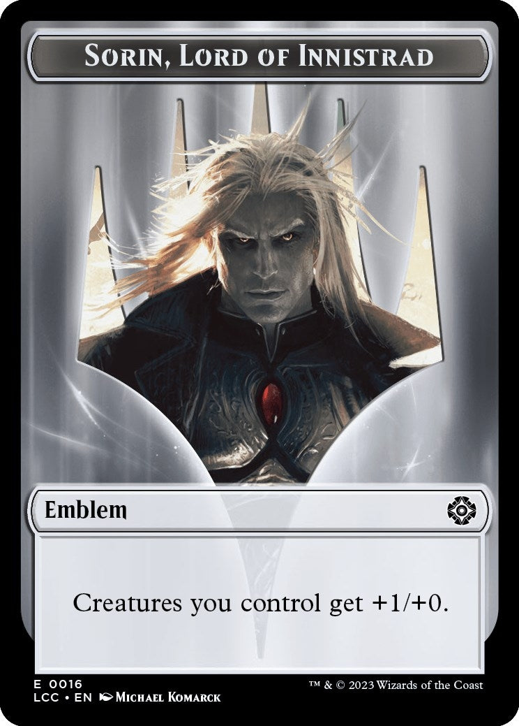 Image for Emblem - Sorin, Lord of Innistrad // Vampire (0004) Double-Sided Token (16 // 4) (The Lost Caverns of Ixalan) - Magic: The Gathering