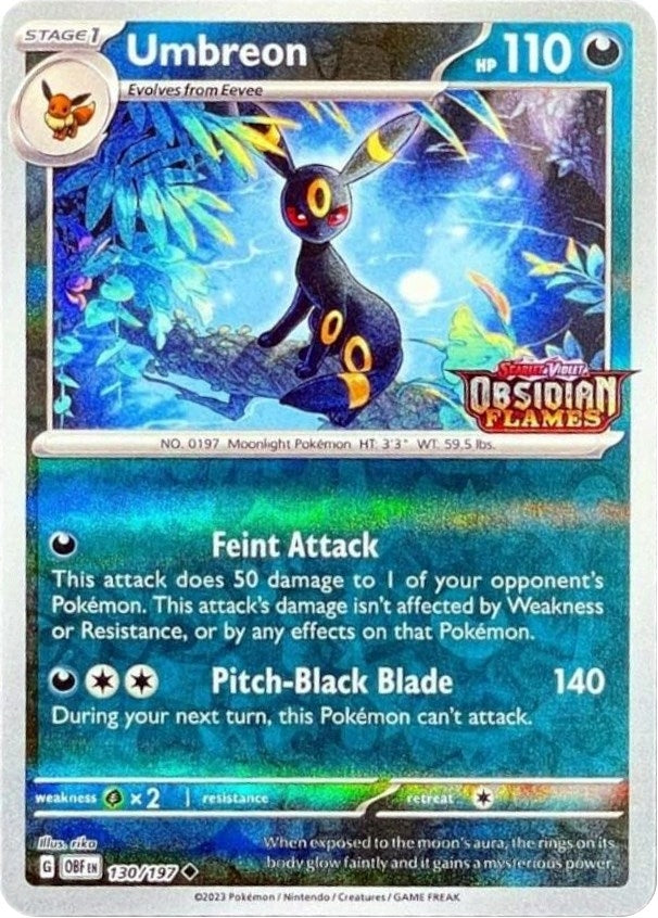 Image for Umbreon (Obsidian Flames Stamped) (130/197) (MCAP) - Pokemon