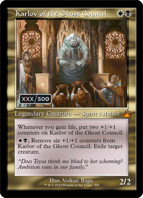 Image for Karlov of the Ghost Council (Retro Frame) (Serial Numbered) (369) (Ravnica Remastered) - Magic: The Gathering