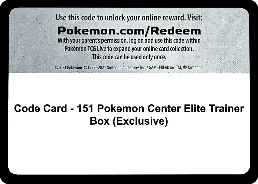 Image for Code Card - 151 Pokemon Center Elite Trainer Box (Exclusive) (MEW) - Pokemon