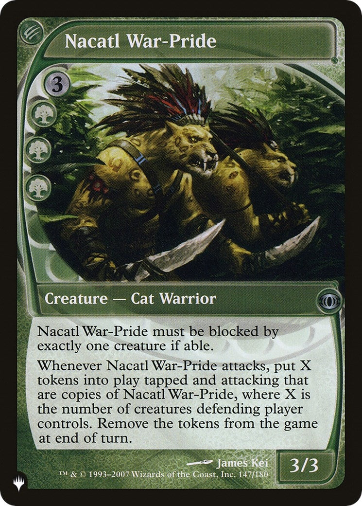 Image for Nacatl War-Pride (147/180) (The List Reprints) - Magic: The Gathering