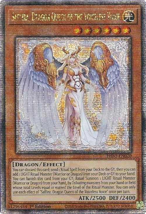Image for Saffira, Dragon Queen of the Voiceless Voice (Quarter Century Secret Rare) (PHNI-EN020) (PHNI) - YuGiOh