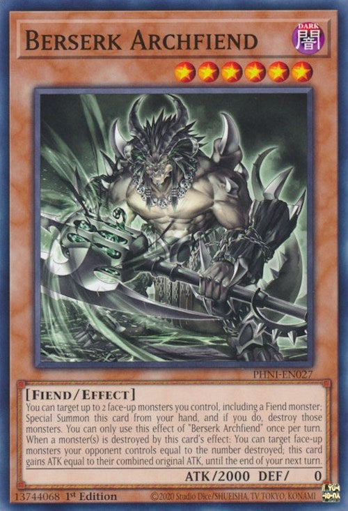 Image for Berserk Archfiend (PHNI-EN027) (PHNI) - YuGiOh