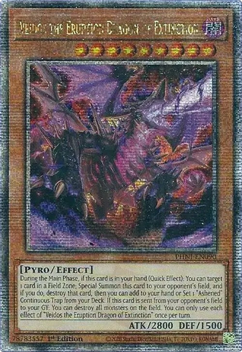 Image for Veidos the Eruption Dragon of Extinction (Quarter Century Secret Rare) (PHNI-EN090) (PHNI) - YuGiOh