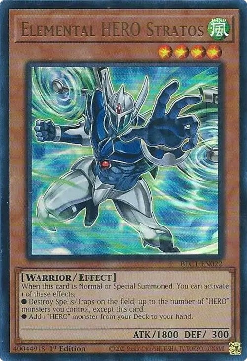 Image for Elemental HERO Stratos (Alternate Art) (BLC1-EN022) (BLC1) - YuGiOh