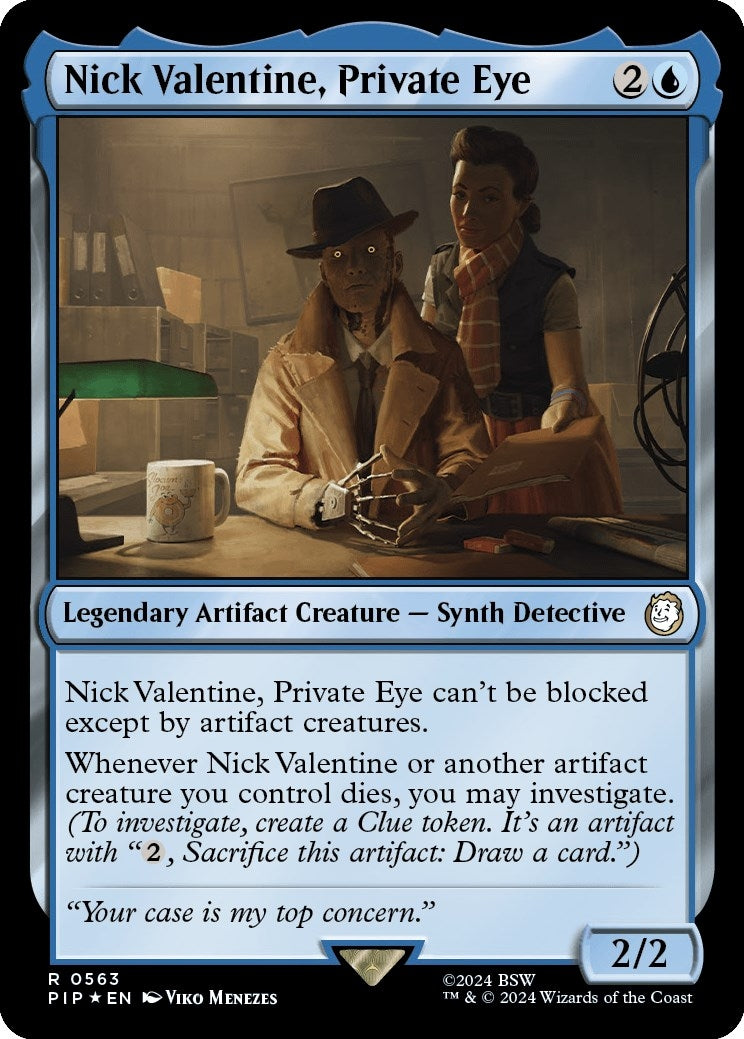 Image for Nick Valentine, Private Eye (Surge Foil) (563) (Universes Beyond: Fallout) - Magic: The Gathering