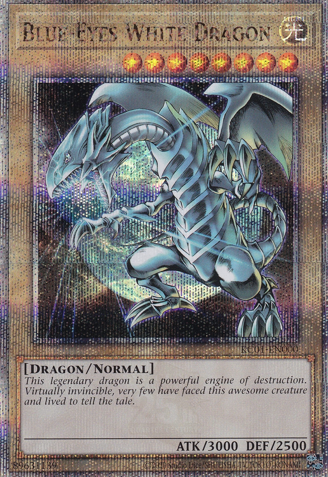 Image for Blue-Eyes White Dragon (Quarter Century Secret Rare) (KC01-EN000) (KC01) - YuGiOh