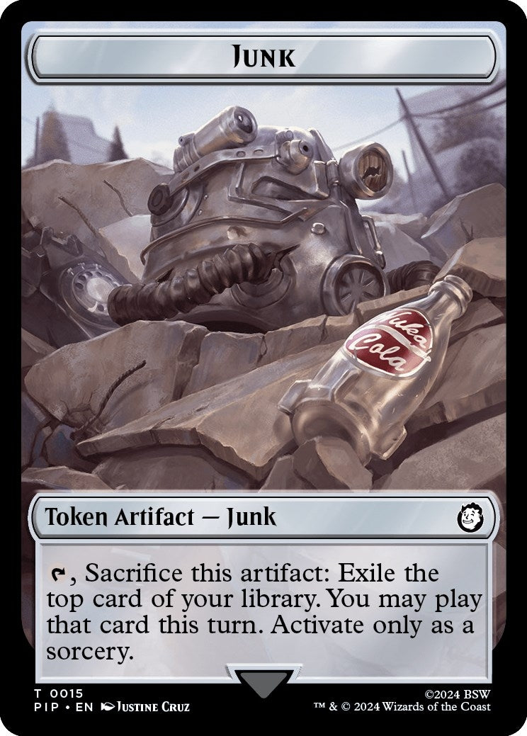 Image for Junk // Human Knight Double-Sided Token (15 // 2) (Universes Beyond: Fallout) - Magic: The Gathering