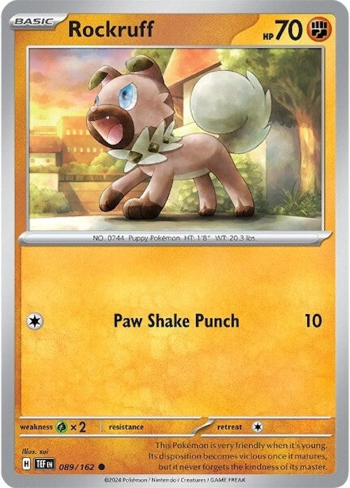 Image for Rockruff (089/162) (TEF) - Pokemon