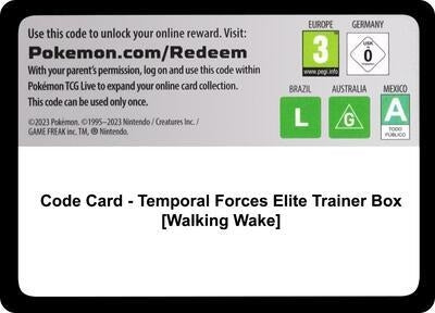 Image for Code Card - Temporal Forces Elite Trainer Box [Walking Wake] (TEF) - Pokemon