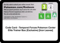 Image for Code Card - Temporal Forces Pokemon Center Elite Trainer Box (Exclusive) [Iron Leaves] (TEF) - Pokemon