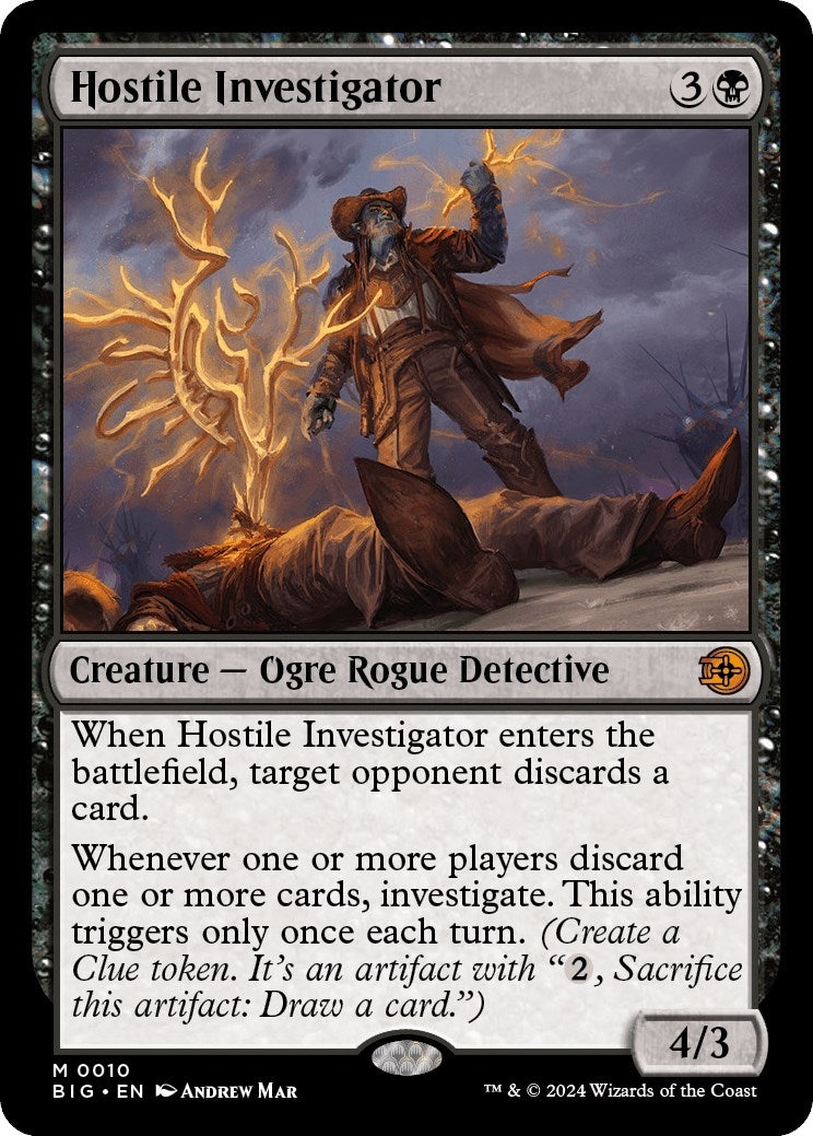 Image for Hostile Investigator (10) (Outlaws of Thunder Junction: The Big Score) - Magic: The Gathering