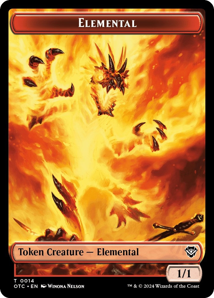Image for Elemental (0014) // Soldier (0026) Double-Sided Token (14 // 26) (Outlaws of Thunder Junction) - Magic: The Gathering
